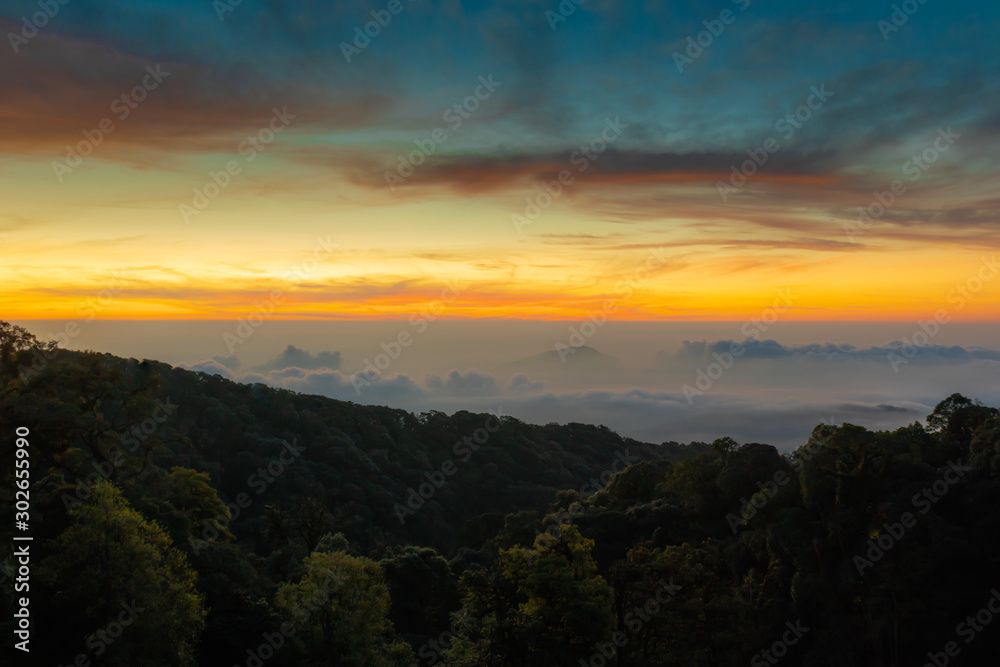 .Morning sunrise at Doi Inthanon, Chiang Mai, Thailand .Morning sunrise at Doi Inthanon, Chiang Mai, Thailand