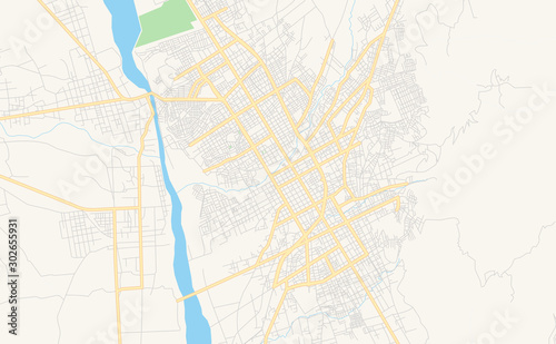 Printable street map of Huancayo, Peru © netsign