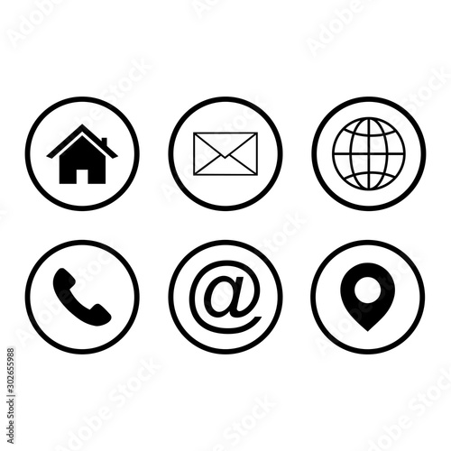 design vector web icon set contact us symbol 