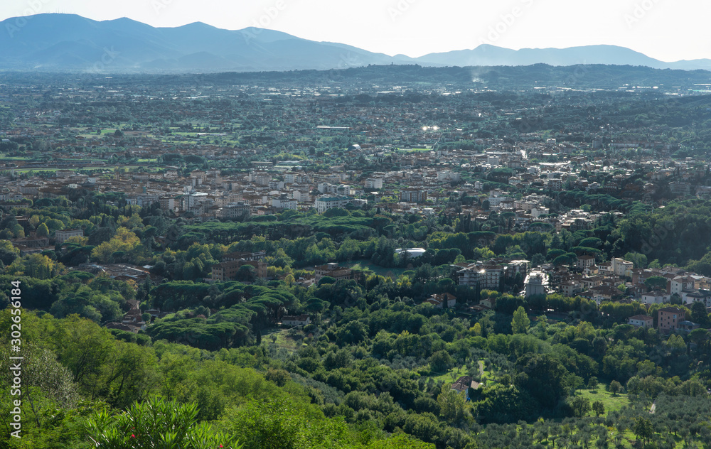 Lucca Tuscany Italy. Panoramic view