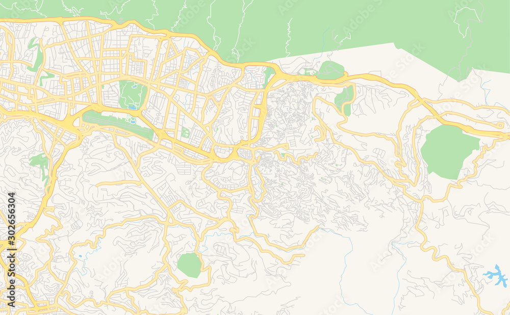 Printable street map of Petare, Venezuela