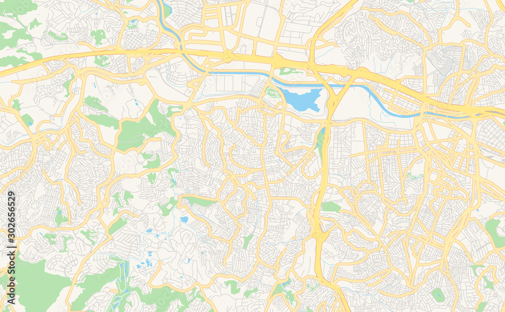 Printable street map of Carapicuiba, Brazil