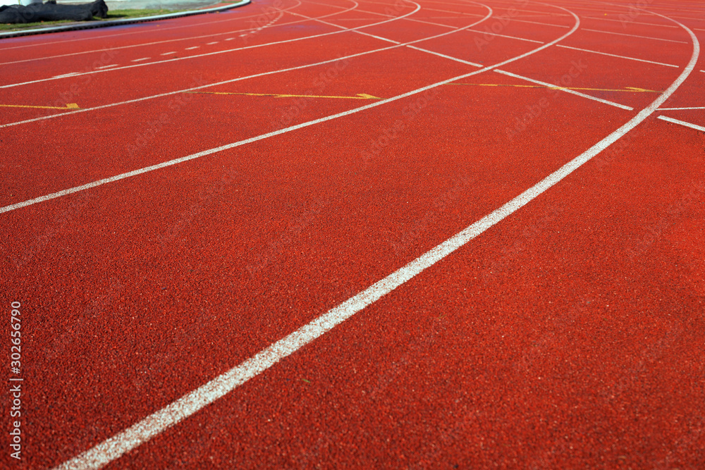 Fototapeta premium Athletics running track close up