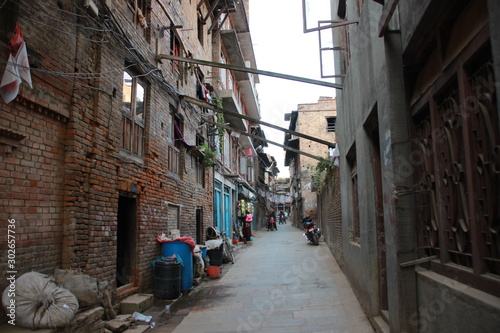 narrow street in old town of Nepal