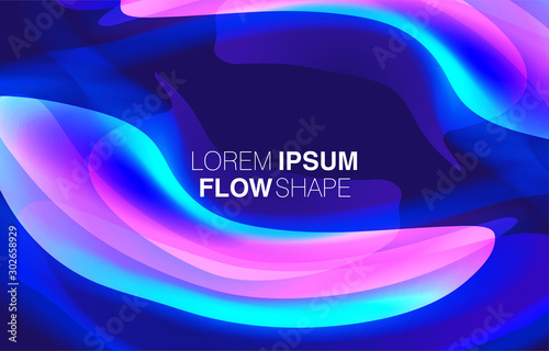 Colorful flow liquid in future design style. Trendy Innovations blend systems. Beautiful fluid shape. Awesome abstract overflow substance. Concept spot for design.
