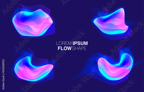 Colorful flow liquid in future design style. Trendy Innovations blend systems. Beautiful fluid shape. Awesome abstract overflow substance. Concept spot for design.