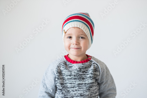 cute kid in winter time