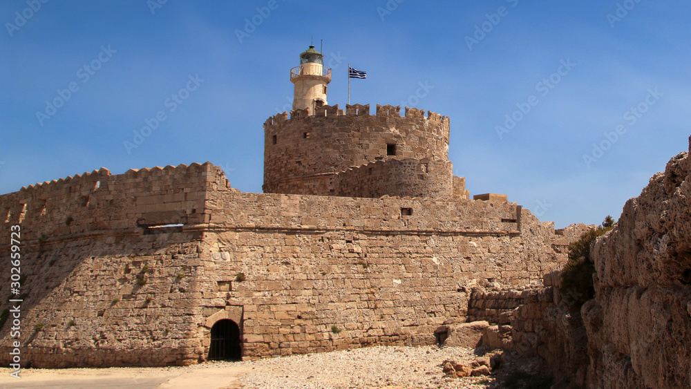 Fort of Saint Nicholas, Mandraki Harbour, Rhodes, Greece