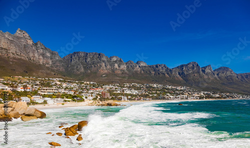 Camps Bay Beach and Table Mountain in Cape Town South Africa
