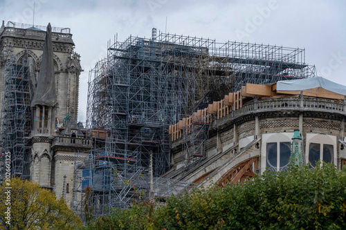 Photography Notre dame paris under restoration