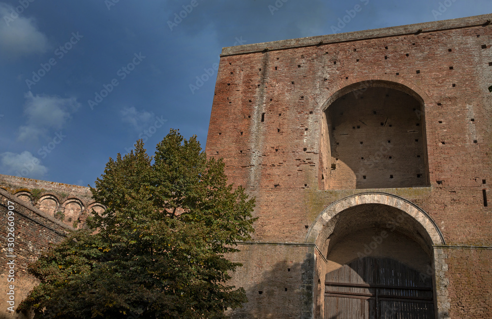 Siena Italy. Tuscany. City wall entrance. Gate
