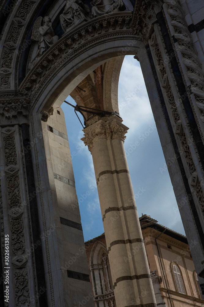 Siena Italy. Kathedral. Pillar. Tuscany