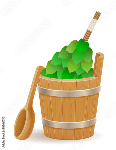 accessories for steam bath or sauna vector illustration