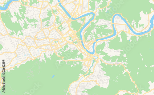 Printable street map of Blumenau, Brazil