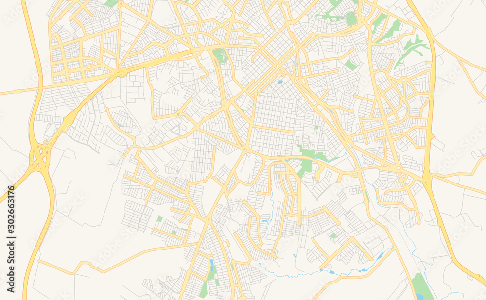 Printable street map of Limeira, Brazil