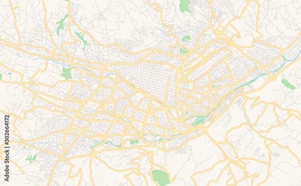 Printable street map of Cuenca, Ecuador