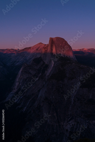 Sunset View of Half Dome from Glacier Point in Yosemite National Park