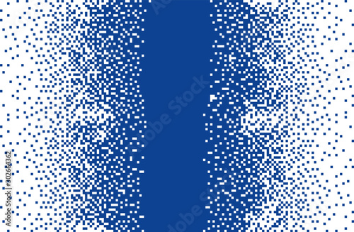 Abstract background. Pixel blue, dissolution. Vector illustration.