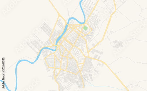 Printable street map of Monteria, Colombia photo