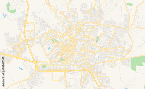 Printable street map of Uberaba, Brazil photo