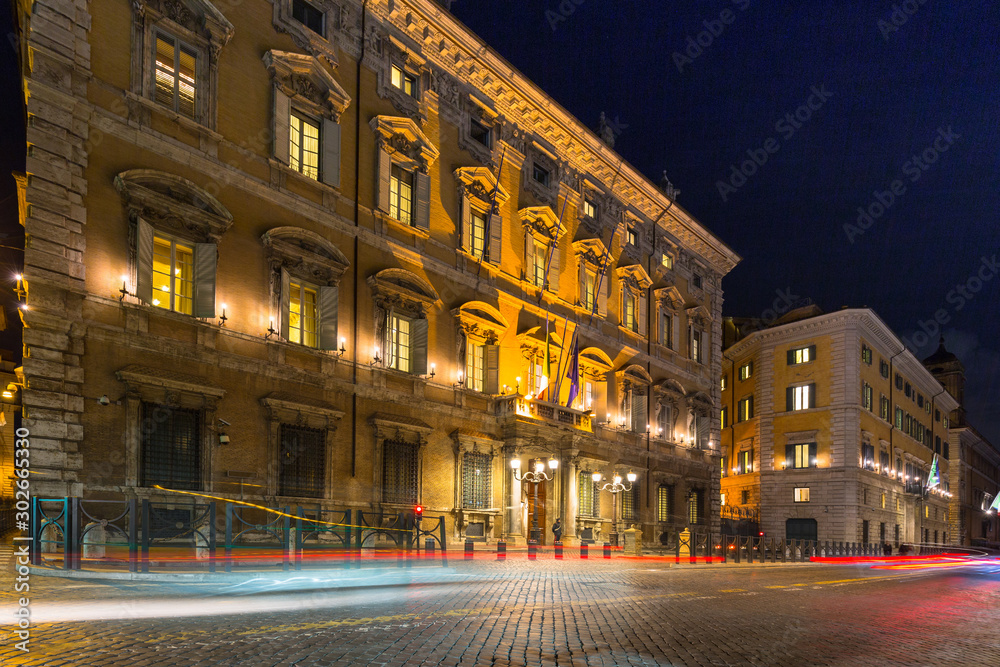 Architecture of the Palazzo Madama, the seat of the Senate of the Italian Republic, Rome
