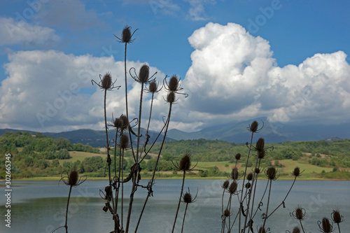 Lago di Canterno. Fiuggi Italy.  Reservoir. Panorama photo