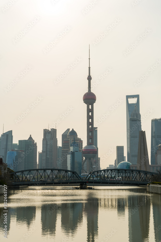 Oriental Pearl Tower and Shanghai skyline, Shanghai, China
