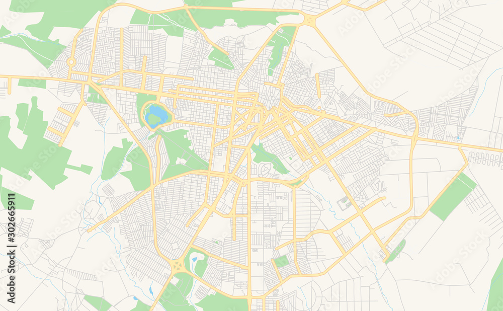 Printable street map of Vitoria da Conquista, Brazil