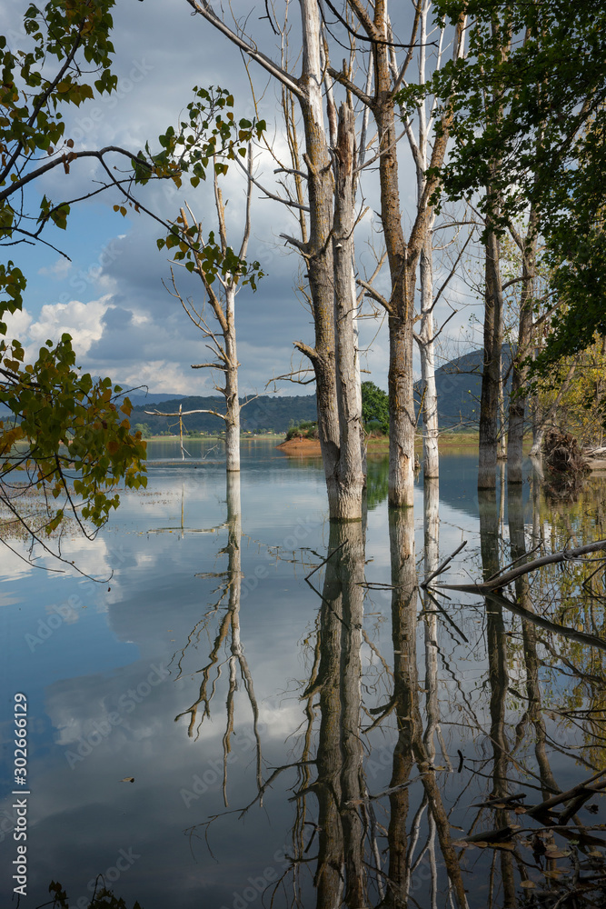 Lago di Canterno. Fiuggi Italy. Flooding. Reservoir Lago di Canterno. Fiuggi Italy. Flooding. Reservoir