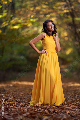 Autumnal portrait of a beautiful woman