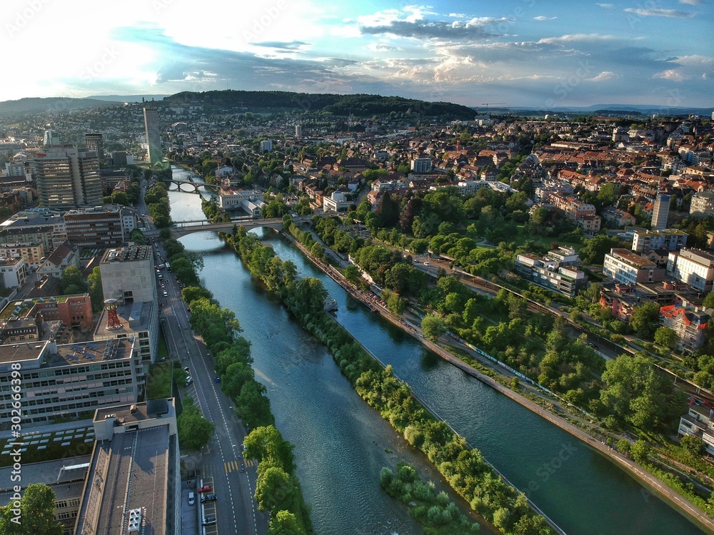 aerial view of the city of Zurich