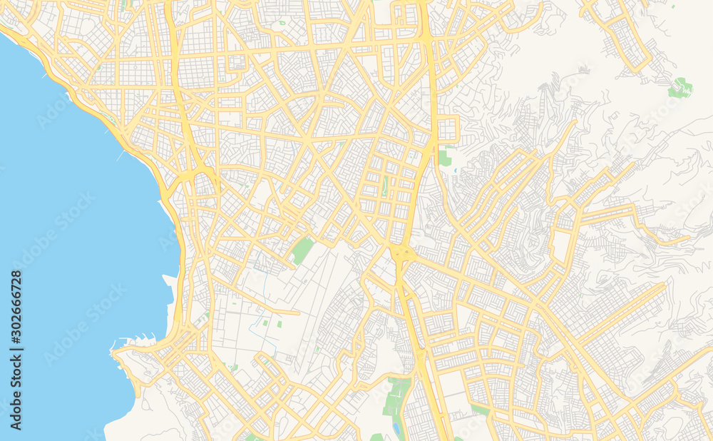 Printable street map of Santiago de Surco, Peru