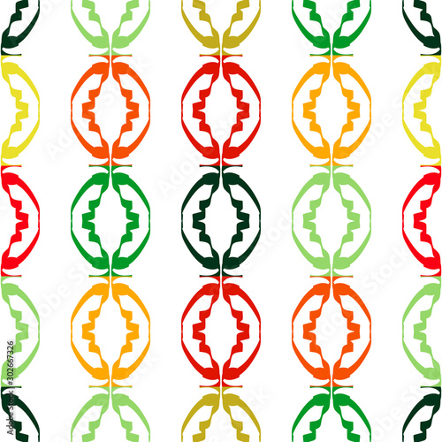 Bright seamless pattern with geometric elements on a light background.