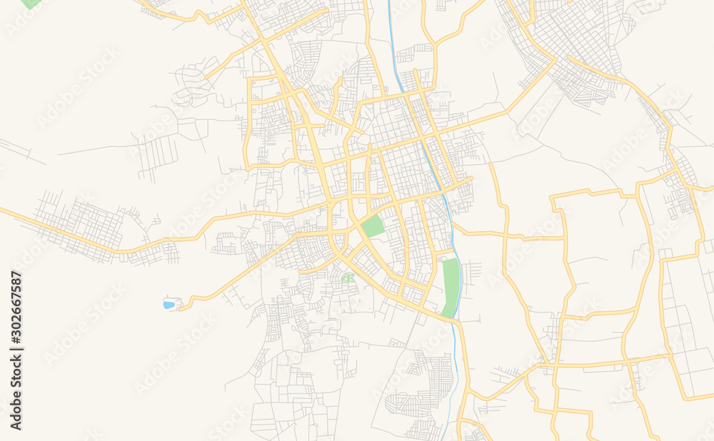 Printable street map of Ica, Peru