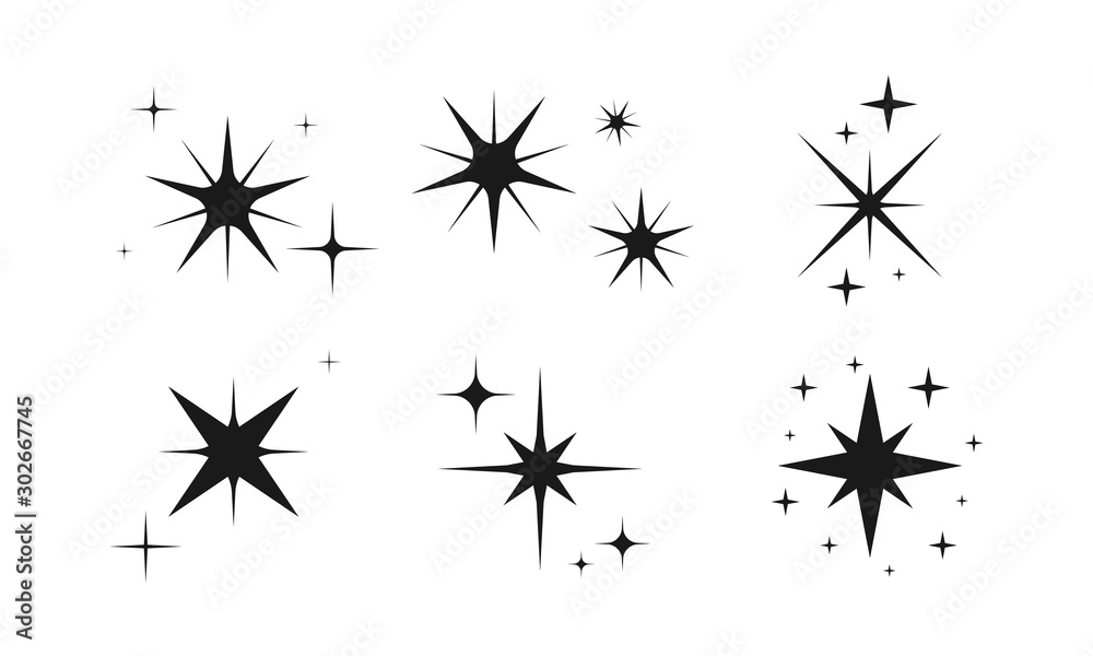 Set black stars