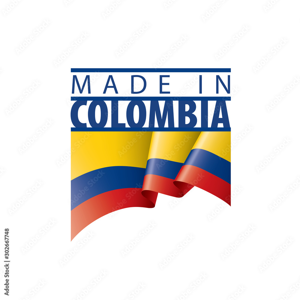 Colombia flag, vector illustration on a white background Colombia flag, vector illustration on a white background