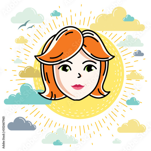 Beautiful women face, human...