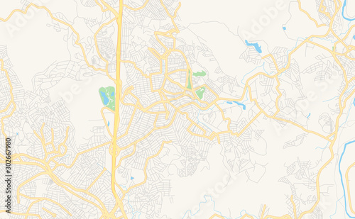 Printable street map of Santa Luzia, Brazil © netsign