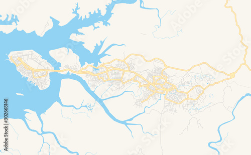 Printable street map of Buenaventura, Colombia
