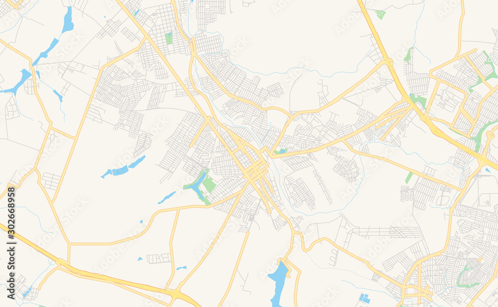 Printable street map of Sumare, Brazil