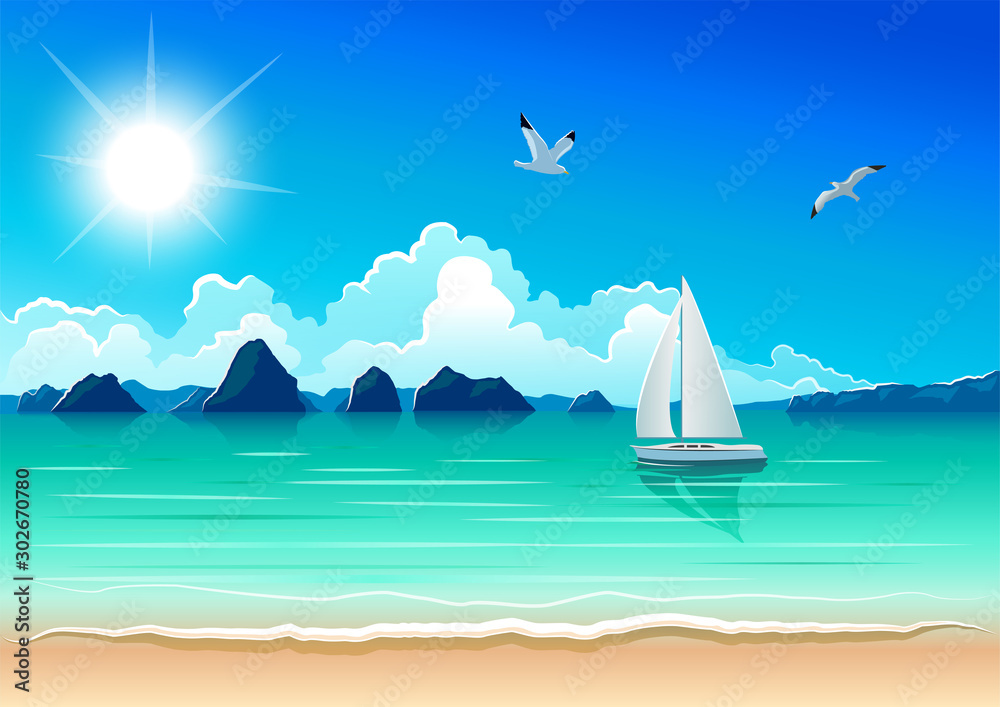 Vectorial composition of sunny day on rest