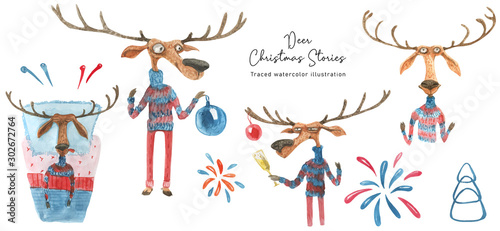 Christmas Deer, characters set