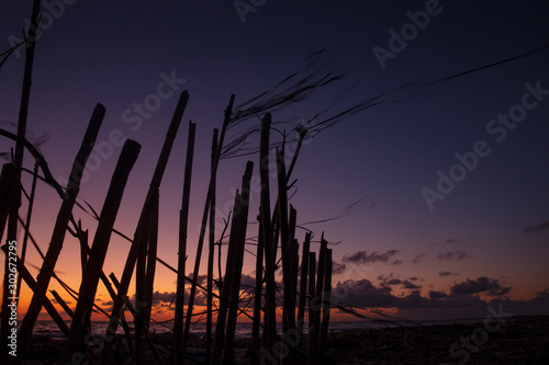 Castel Volturno. Sunset at the coast. Sea.. Campania Italy. Coast. Mediterranean