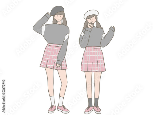 ベレー帽の女の子たち