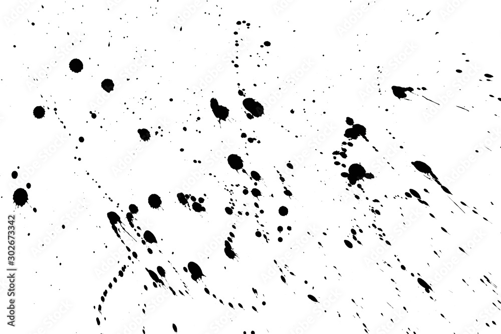 black ink textures, Ink brush isolated on white background