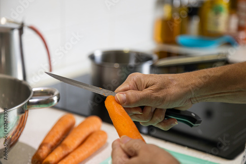 peeling vegetables