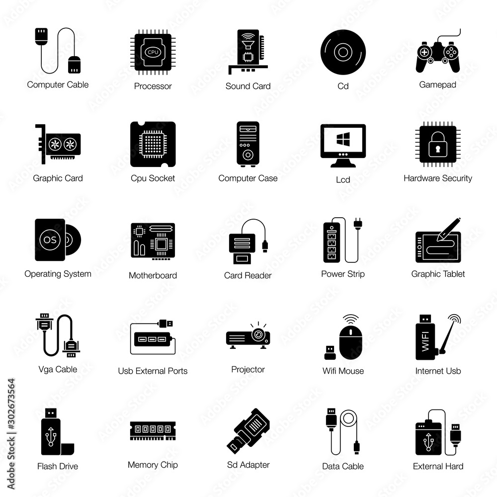 Hardware Tools Glyph Icons Pack Hardware Tools Glyph Icons Pack