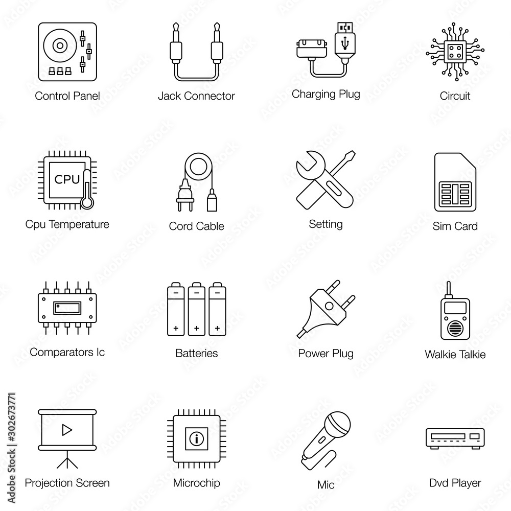 Computer Technology Line Icons Pack Computer Technology Line Icons Pack