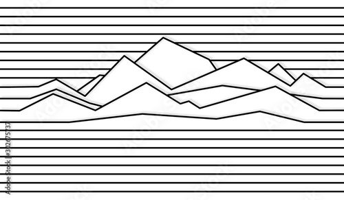 Mountain pattern design line background
