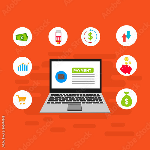 Wallpaper Mural Modern flat design concept of Online Shopping for website and mobile website. Easy to edit and customize. Vector illustration Torontodigital.ca